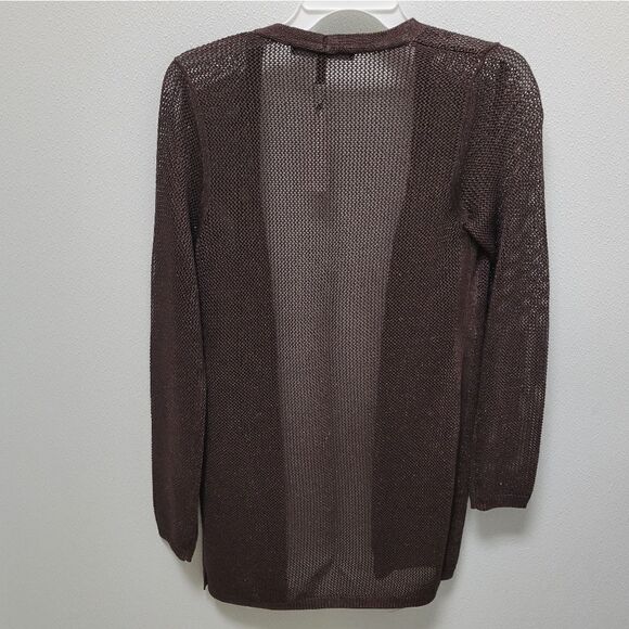 NWT White House Black Market Net Shimmer Coverup Open Knit Cardigan  Sweater XSP - Picture 5 of 5